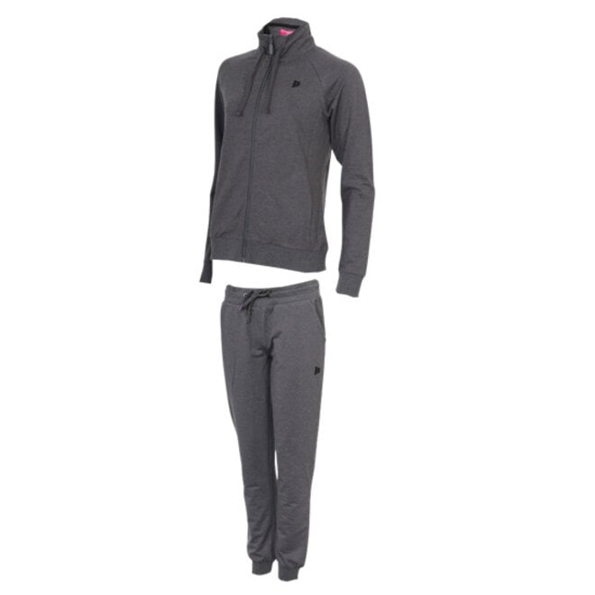 Donnay Dames - Joggingsuit Tess - Donkergrijs Gemêleerd