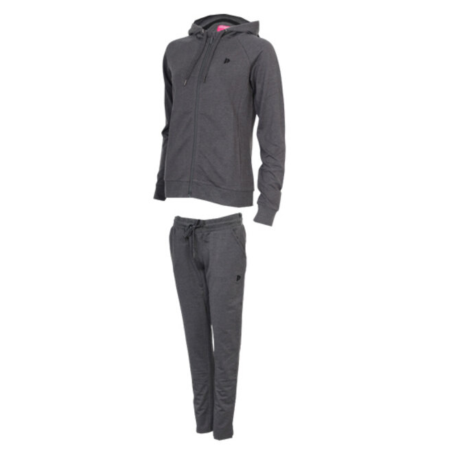 Donnay Dames - Joggingsuit Nora - Donkergrijs Gemêleerd