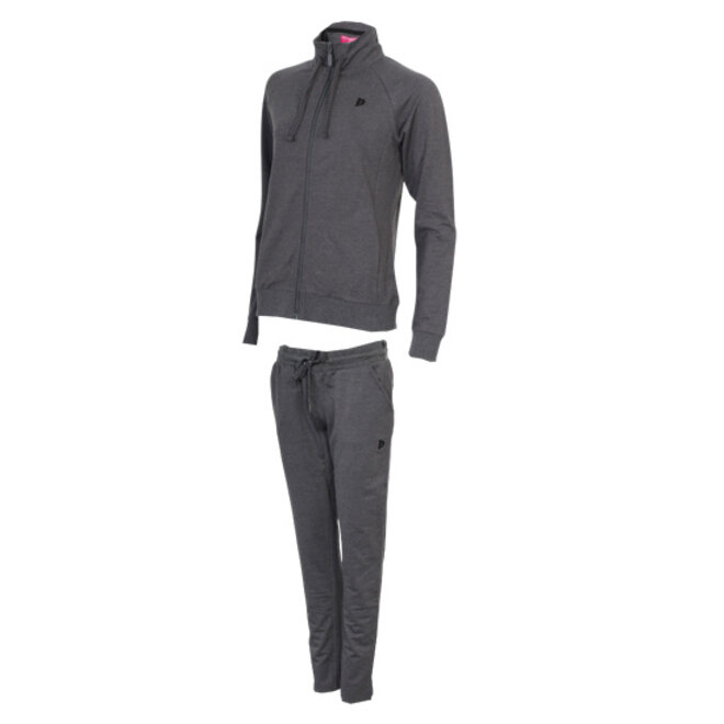 Donnay Dames - Joggingsuit Sofie - Donkergrijs Gemêleerd