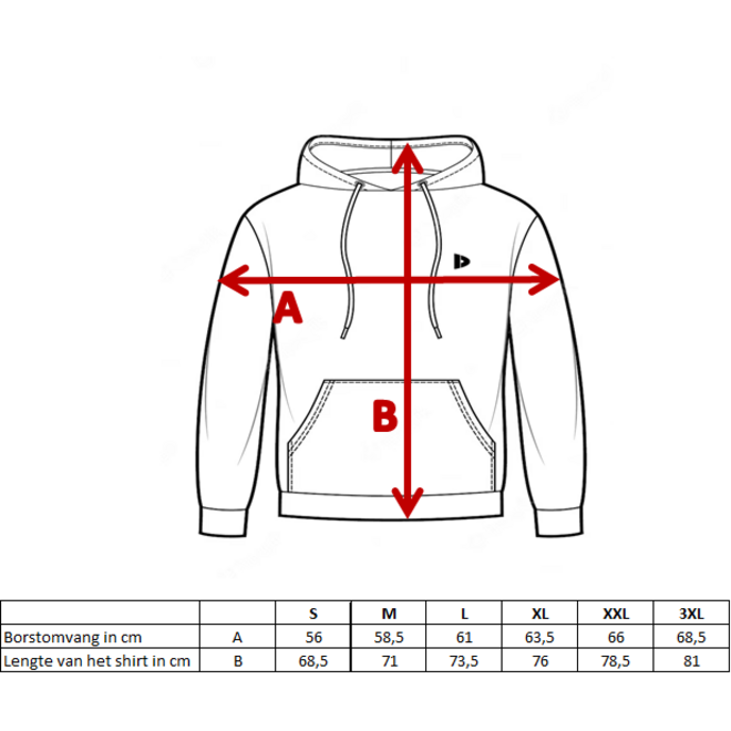 Donnay Heren - 2-Pack - Sweater met capuchon Sem - Zwart