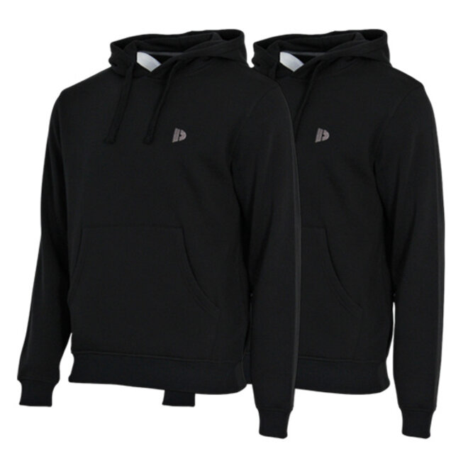 Donnay Heren - 2-Pack - Sweater met capuchon Sem - Zwart