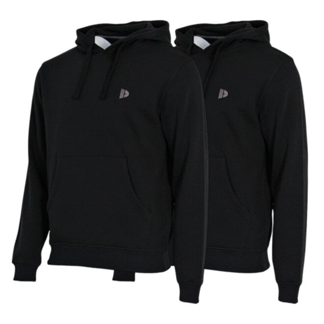 Donnay Heren - 2-Pack - Sweater met capuchon Sem - Zwart