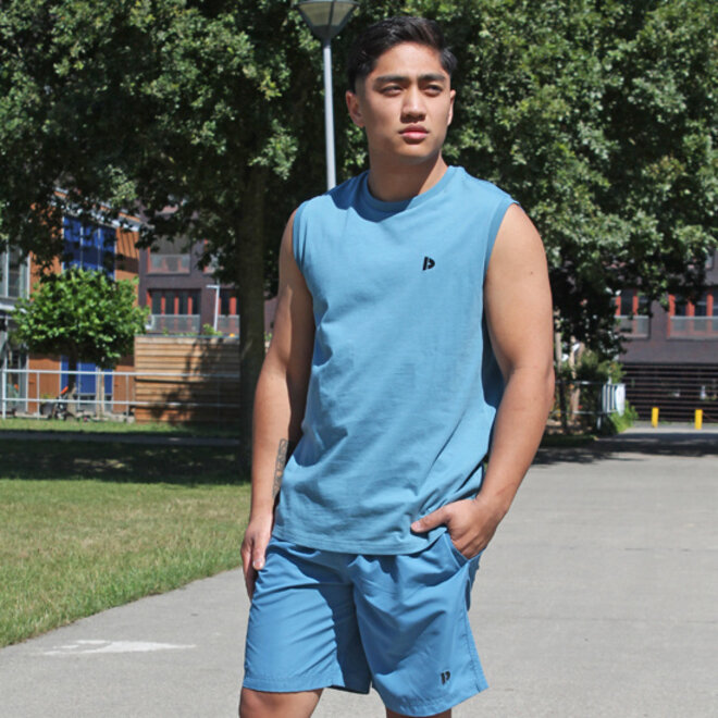 Donnay Heren - Mouwloos T-shirt Stan - Light Denim Blue