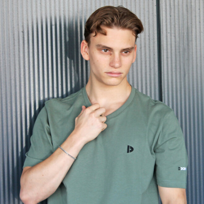Donnay Heren - V-neck T-Shirt Berno -Jungle Green