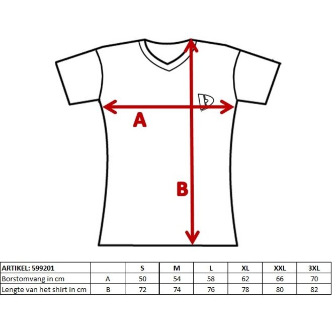 Donnay Heren - V-neck T-Shirt Berno - Zwart