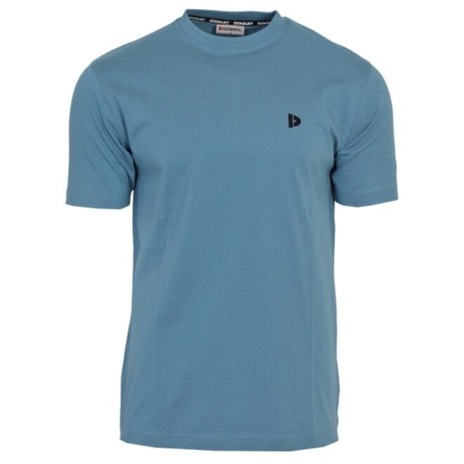 Donnay Heren - 3-Pack - T-Shirt Vince - Zwart/Navy/Light Denim Blue