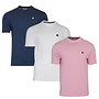 Donnay Heren - 3-Pack - T-Shirt Vince - Navy/Wit/Candy Pink