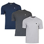 Donnay Heren - 3-Pack - T-Shirt Vince - Navy/Donkergrijs/Light Grey