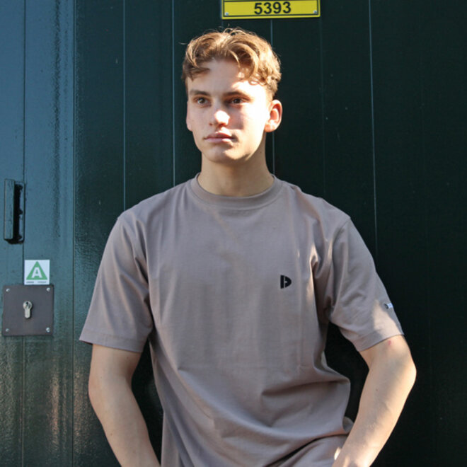 Donnay Heren - 3-Pack - T-Shirt Vince - Zwart/Donkergrijs/Taupe Grey