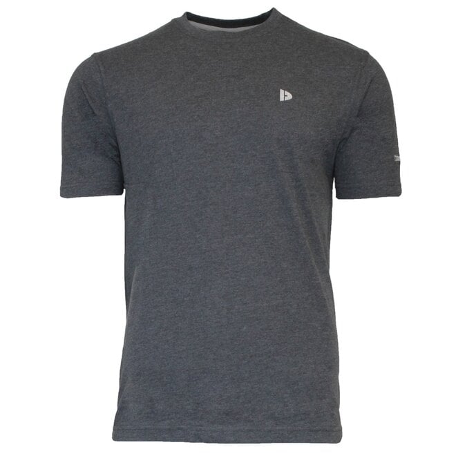 Donnay Heren - 3-Pack - T-Shirt Vince - Donkergrijs/Wit/Taupe Grey