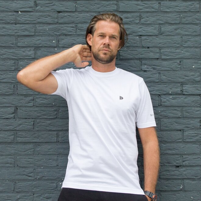 Donnay Heren - 3-Pack - T-Shirt Vince - Donkergrijs/Wit/Light Grey