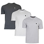 Donnay Heren - 3-Pack - T-Shirt Vince - Donkergrijs/Wit/Light Grey