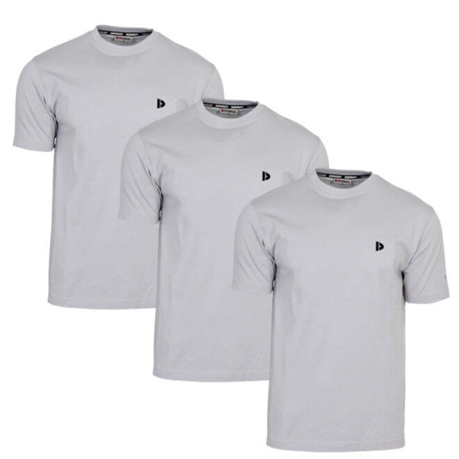 Donnay Heren - 3-Pack - T-Shirt Vince - Light Grey