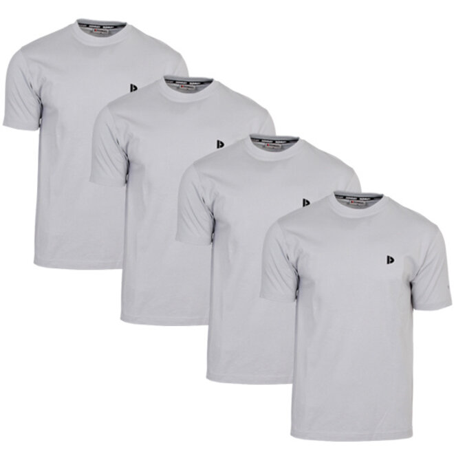 Donnay Heren - 4-Pack - T-Shirt Vince - Light Grey