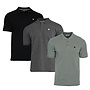 Donnay Heren - 3-Pack - Polo shirt Noah - Zwart / Donkergrijs / Jungle Green