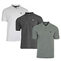 Donnay Heren - 3-Pack - Polo shirt Noah - Donkergrijs / Wit / Jungle Green