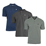 Donnay Heren - 3-Pack - Polo shirt Noah - Navy / Donkergrijs / Jungle Green