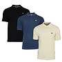Donnay Heren - 3-Pack - Polo shirt Noah - Zwart / Navy / Pastel Yellow