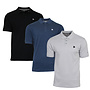 Donnay Heren - 3-Pack - Polo shirt Noah - Zwart / Navy / Light Grey