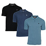 Donnay Heren - 3-Pack - Polo shirt Noah - Zwart / Navy / Light Denim Blue