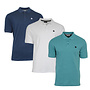 Donnay Heren - 3-Pack - Polo shirt Noah - Navy / Wit / Teal Blue