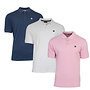 Donnay Heren - 3-Pack - Polo shirt Noah - Navy / Wit / Candy Pink