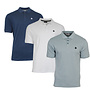 Donnay Heren - 3-Pack - Polo shirt Noah - Navy / Wit / Granite Green