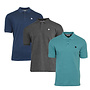 Donnay Heren - 3-Pack - Polo shirt Noah - Navy / Donkergrijs / Teal Blue