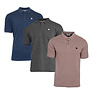 Donnay Heren - 3-Pack - Polo shirt Noah - Navy / Donkergrijs / Taupe Grey