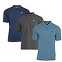 Donnay Heren - 3-Pack - Polo shirt Noah - Navy / Donkergrijs / Light Denim Blue