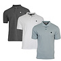 Donnay Heren - 3-Pack - Polo shirt Noah - Donkergrijs / Wit / Granite Green