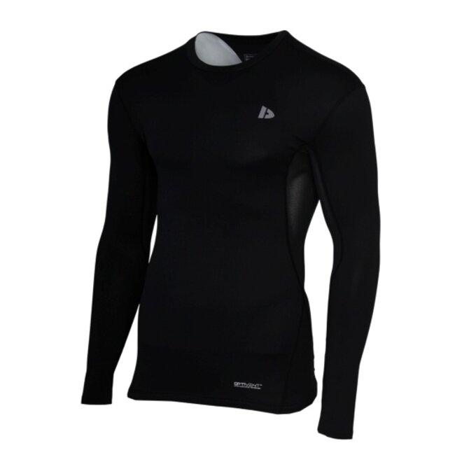 Donnay Heren - Baselayer Shirt Lange Mouw  - Zwart
