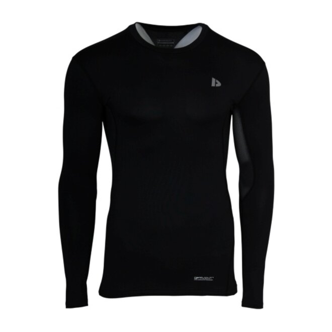 Donnay Heren - Baselayer Shirt Lange Mouw  - Zwart