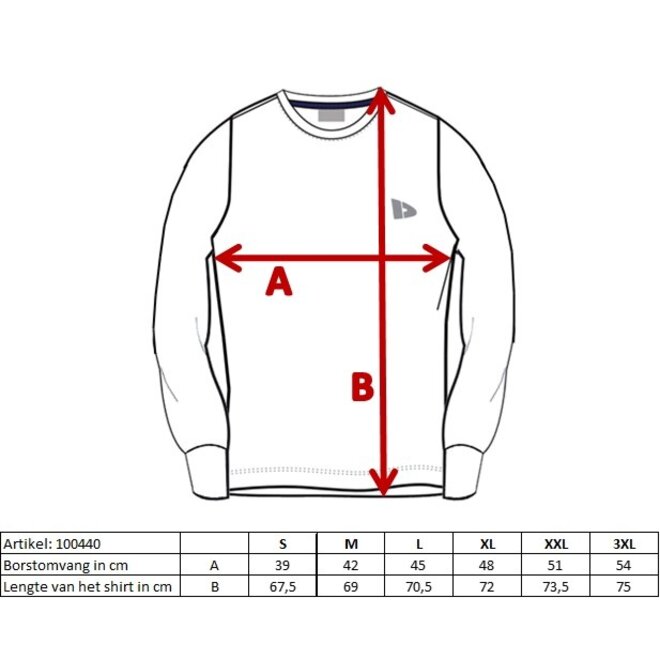 Donnay Heren - Baselayer Shirt Lange Mouw  - Wit