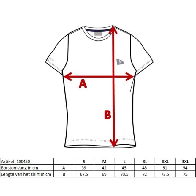 Donnay Heren - Baselayer Shirt Korte Mouw  - Wit