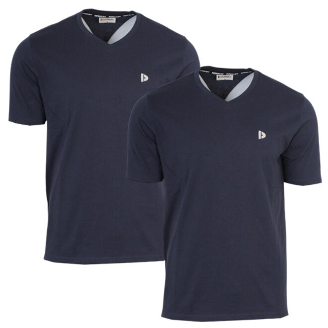Donnay Heren - 2-Pack - V-neck T-Shirt Berno - Navy