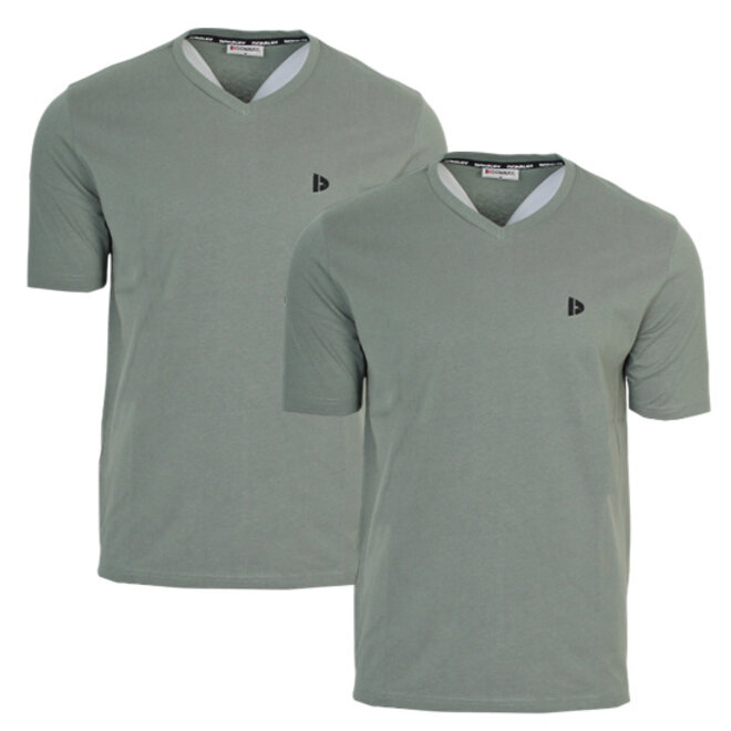 Donnay Heren - 2-Pack - V-neck T-Shirt Berno -Jungle Green