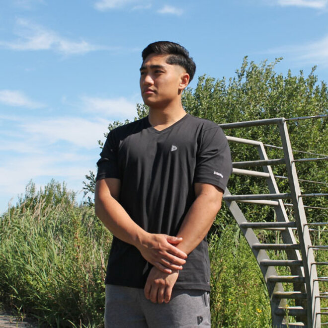 Donnay Heren - 2-Pack - V-neck T-Shirt Berno - Zwart & Navy