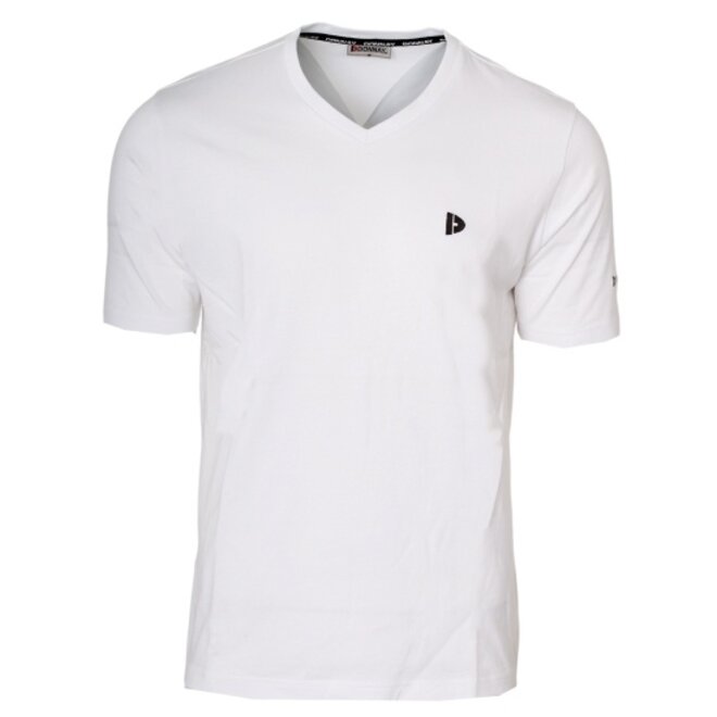 Donnay Heren - 2-Pack - V-neck T-Shirt Berno - Wit & Light Grey