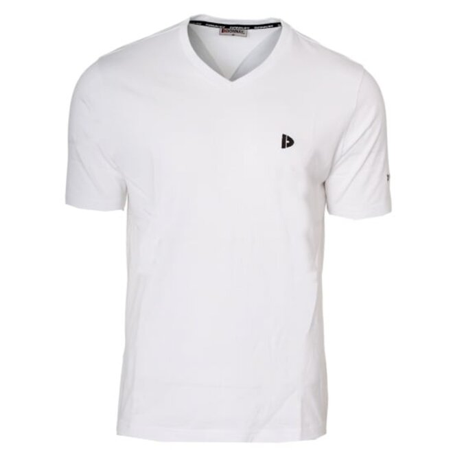 Donnay Heren - 2-Pack - V-neck T-Shirt Berno - Wit & Light Denim Blue