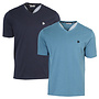 Donnay Heren - 2-Pack - V-neck T-Shirt Berno - Navy & Light Denim Blue