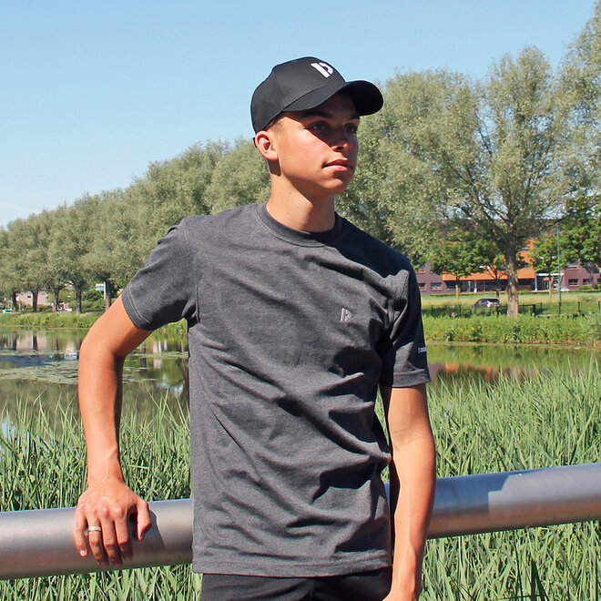 Donnay Heren - 5-Pack - T-Shirt Vince - Donkergrijs gemêleerd