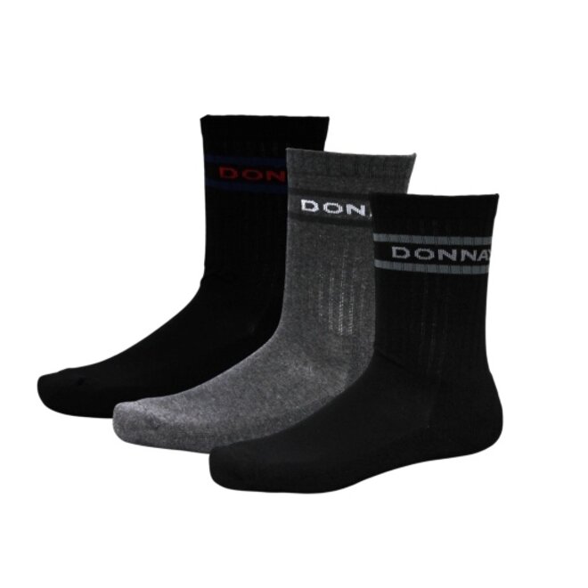 Donnay Unisex Premium Fit Sportsokken - Zwart & Grijs - 6 paar