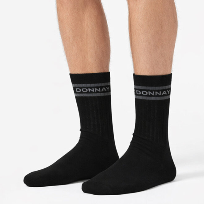 Donnay Unisex Premium Fit Sportsokken - Zwart & Grijs - 6 paar