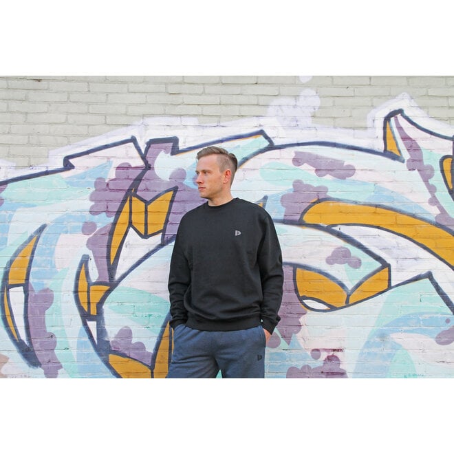 Donnay Heren - VEP Fleece Crew Sweater - Zwart