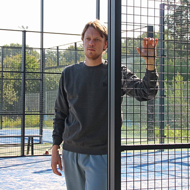 Donnay Heren - VEP Fleece Crew Sweater - Donkergrijs gemêleerd