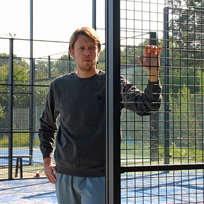 Donnay Heren - VEP Fleece Crew Sweater - Donkergrijs gemêleerd