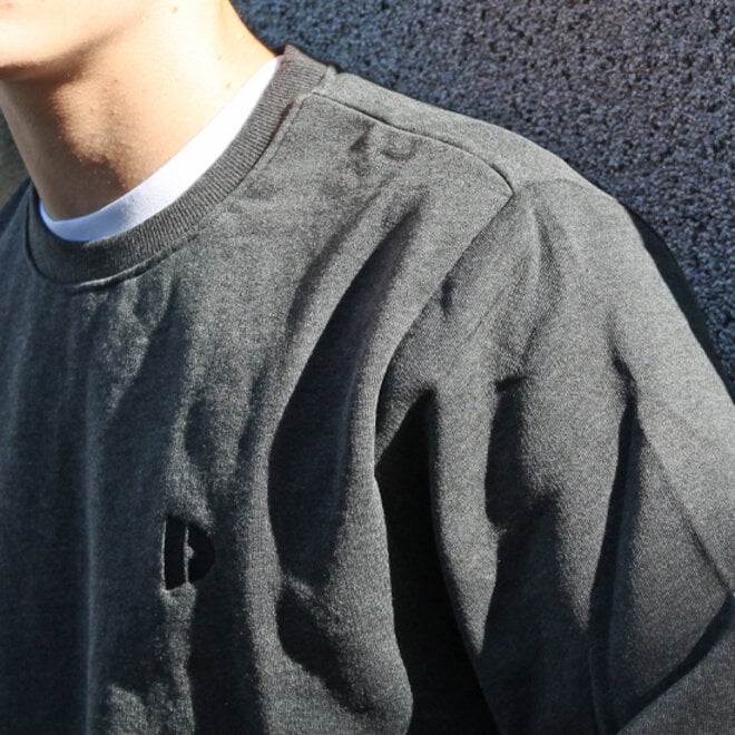 Donnay Heren - VEP Fleece Crew Sweater - Donkergrijs gemêleerd