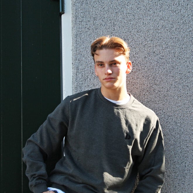 Donnay Heren - VEP Fleece Crew Sweater - Donkergrijs gemêleerd