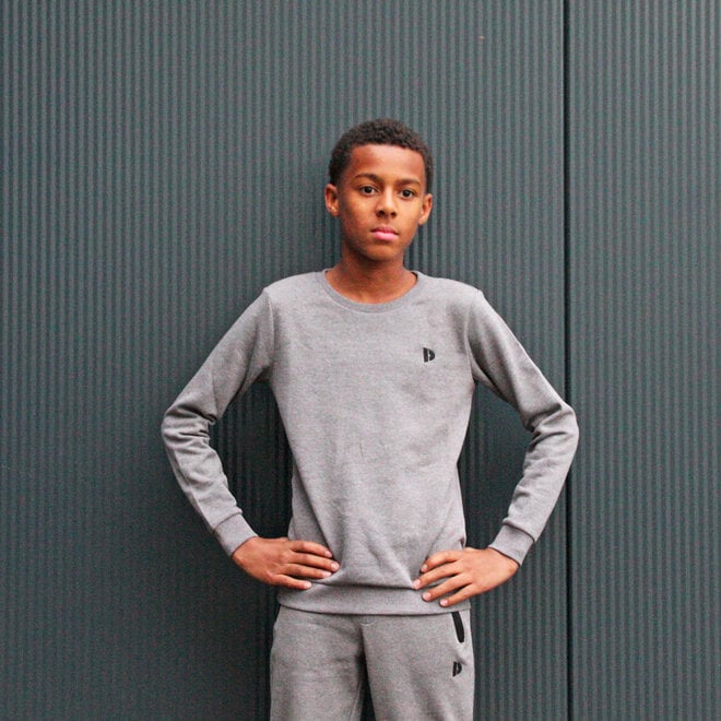 Donnay Junior - VEP Fleece Crew Sweater - Zilvergrijs